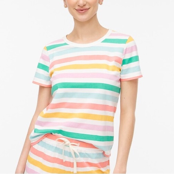 J. Crew Factory Tops - J Crew Women’s Rainbow Stripe Short Sleeve Tee, size XL